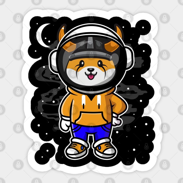 Hiphop Astronaut Floki Inu Coin Floki Army To The Moon Crypto Token Cryptocurrency Wallet Birthday Gift For Men Women Kids Sticker by Thingking About